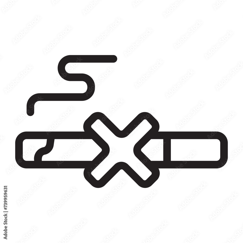 Obraz premium no smoking line icon