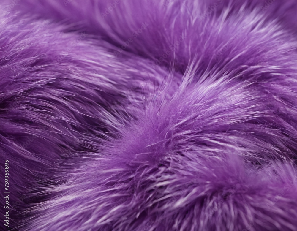 Violet long-fiber soft fur. Fur for background or texture. Fluffy violet fur plaid. A furry background for a blanket. Fluffy artificial textile fur. Flat laying, top view, place to copy, AI generation Violet long-fiber soft fur. Fur for background or texture. Fluffy violet fur plaid. A furry background for a blanket. Fluffy artificial textile fur. Flat laying, top view, place to copy, AI generation