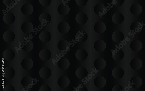 Dark black concave circular shapes background. Seamless circular shapes, verticle repeat pattern, tiles. 
Editable template. EPS 10 photo