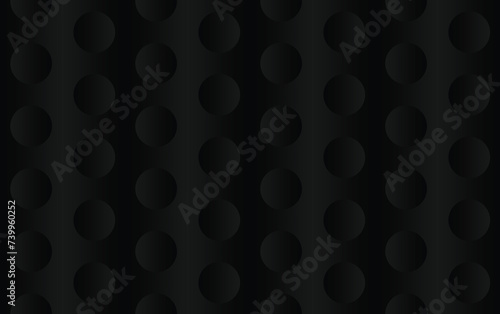 Dark black concave circular shapes background. Seamless circular shapes, verticle repeat pattern, tiles. 
Editable template. EPS 10