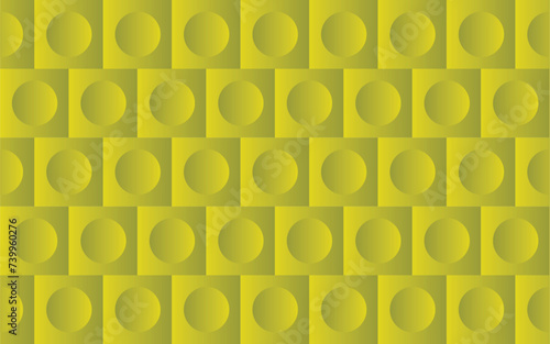 Greenish yellow concave circular shapes background. Seamless circular repeat pattern, tiles. 
Editable template. EPS 10