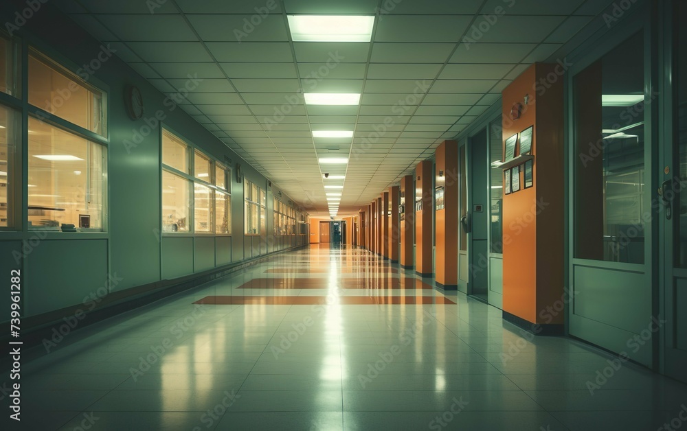 Blur image background of corridor in ho