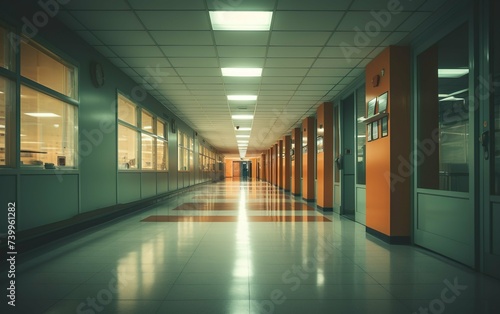 Blur image background of corridor in ho