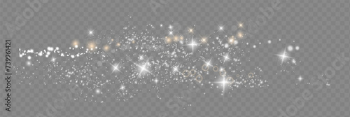 White sparkles shiny special light effect. Vector sparkles on a transparent background.