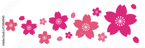 桜　シンプル　あしらい　ライン　ピンク