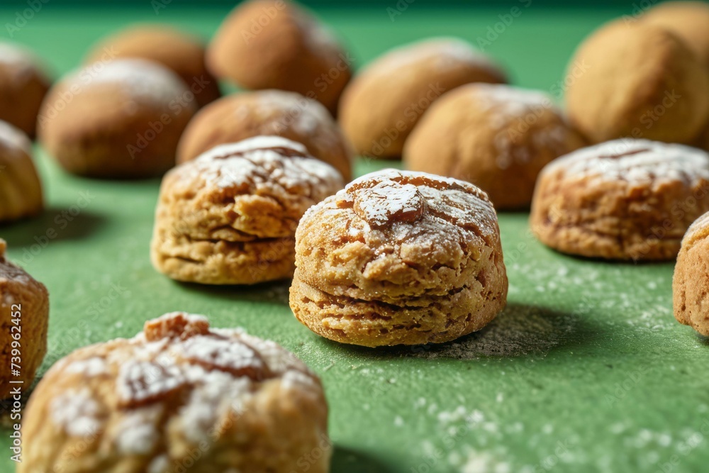 Amaretti on Green Background Amaretti on Green Background
