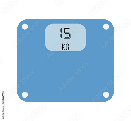 Digital scale 15 kg. Scale vector design for weighing isolated on light background