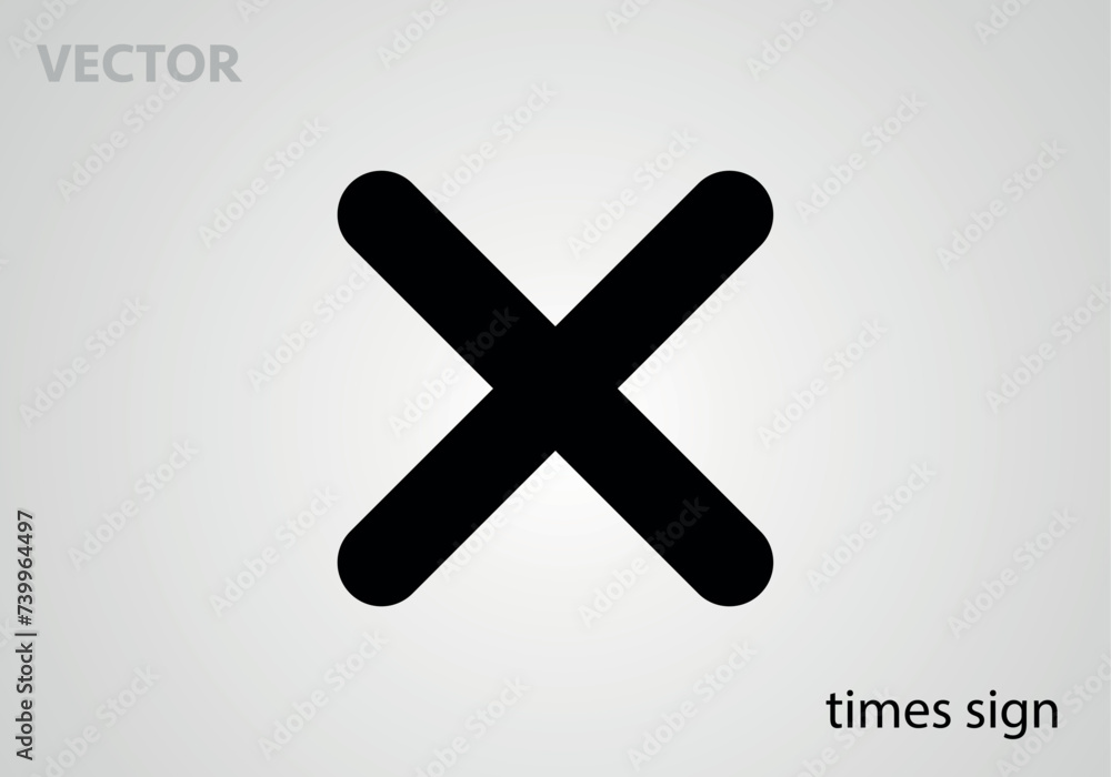 Obraz premium Mathematical symbol icon times sign, vector illustration