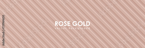 Abstract vector geometric background in a minimalist style in shades of delicate rose gold.