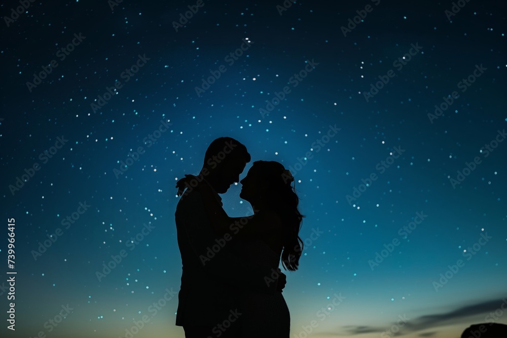 couple enjoying a private dance under the starlit sky