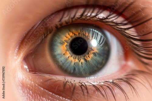 closeup of an eye with a multifocal lens