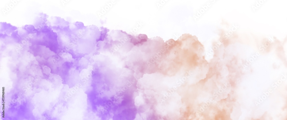 pastel pink yellow cloudscape on white background clip art