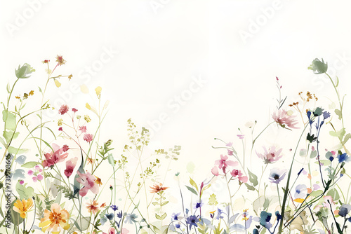 watercolour floral border