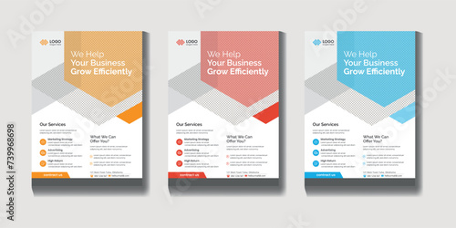 Modern brochure book cover flyer poster social media design print design template