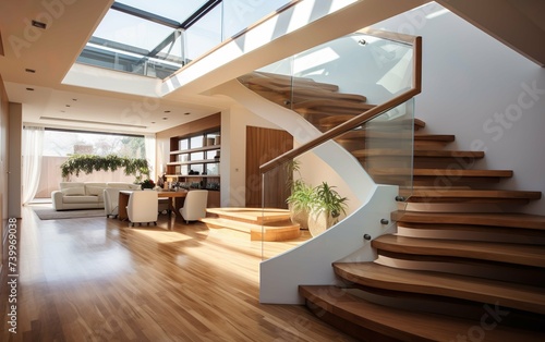 Interior of stairs in a modern house