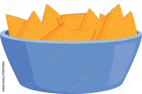 Nachos bowl icon cartoon vector. Mexican food. Sauce party day