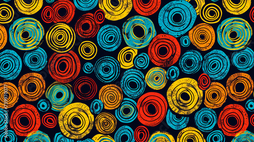Seamless pattern with doodle circles