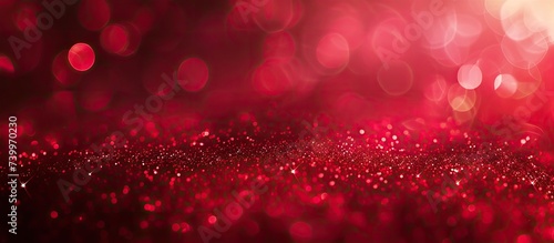 This close-up photo showcases a vibrant red glitter background shining brightly.