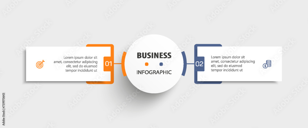 Vector infographic template with icons and 2 options or steps Vector infographic template with icons and 2 options or steps