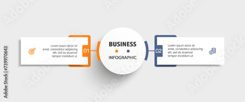 Vector infographic template with icons and 2 options or steps	
