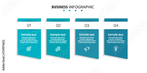 Business infographic design template with 4 options, steps or processes