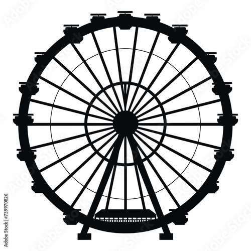 Ferris wheel Vector Silhouette Illustration.