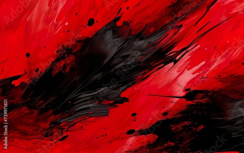Red and black brush stroke banner backg