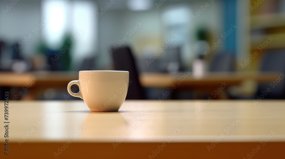 Cup of coffee or tea on the table in the office Cup of coffee or tea on the table in the office