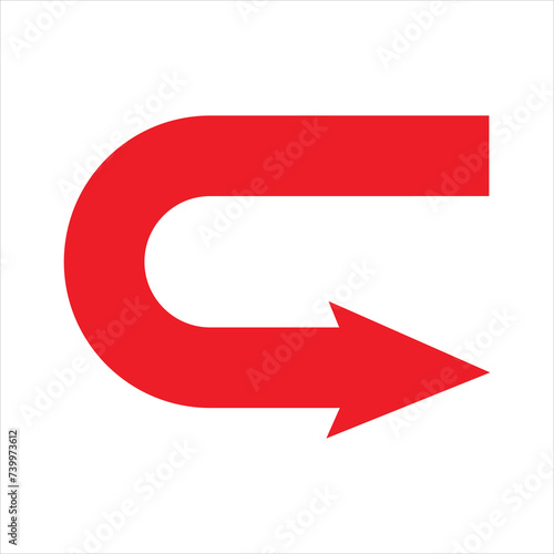 Turn Back vector icon. Style is flat icon symbol, red color, white background. eps 10