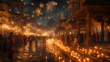 Traditional Festival of Lights in Grand Indian Architecture
