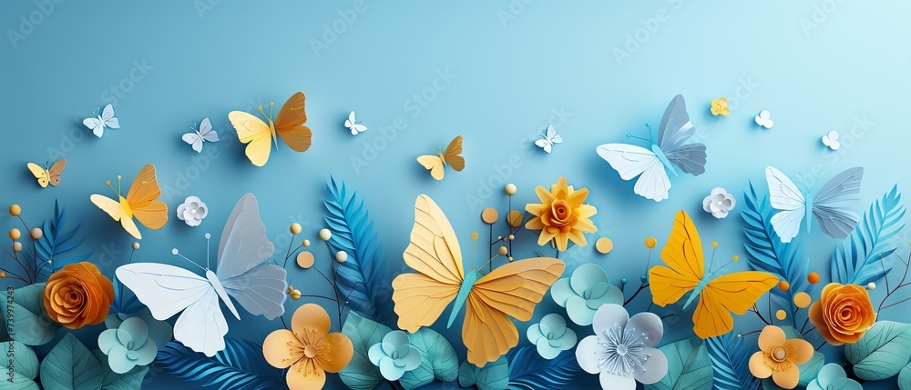 Butterflies & Flowers: Motherhood's Nature Paper Cut

