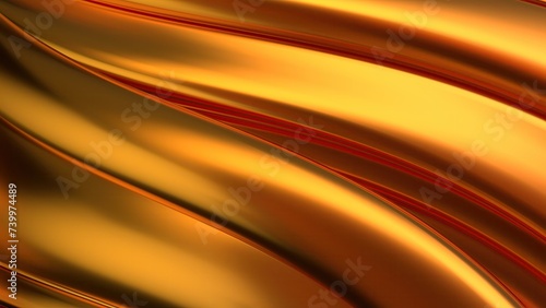 Luxury Bezier Curves Like Gorgeous Curtains of Gold Elegant Modern 3D Rendering Abstract Background