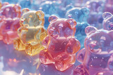 a colorful gradient 3d jelly bears