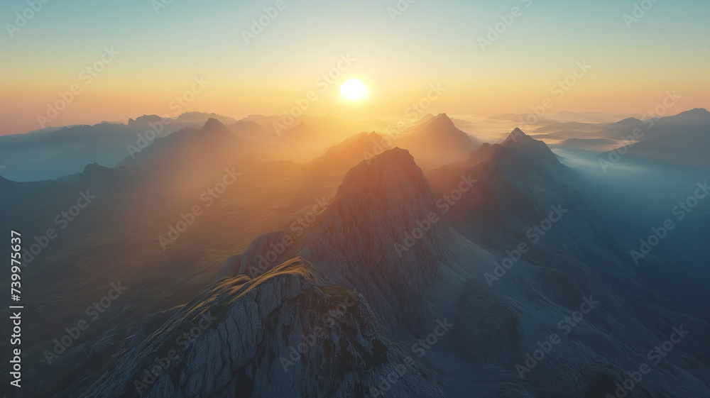 Mountainous Sunrise Landscape
