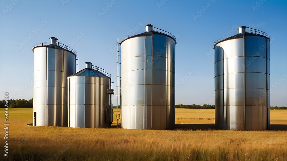 grain silos in the field