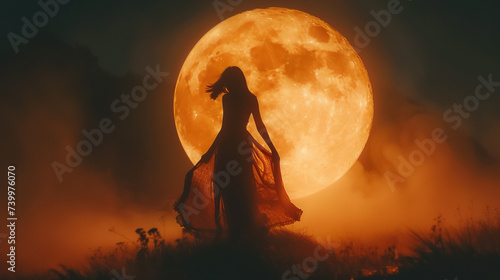 A world where shadows come to life at night and dance under the moon photo