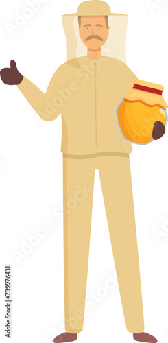 Man apiarist icon cartoon vector. Nature people. Propolis food work