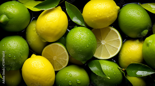 Macro Photo food fresh citrus fruit lime. Texture pattern juicy green tropical lime fruit. Image green limes photo