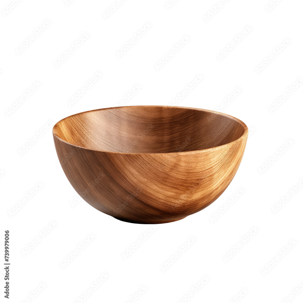 Brown wooden bowl. Isolated on transparent background Brown wooden bowl. Isolated on transparent background