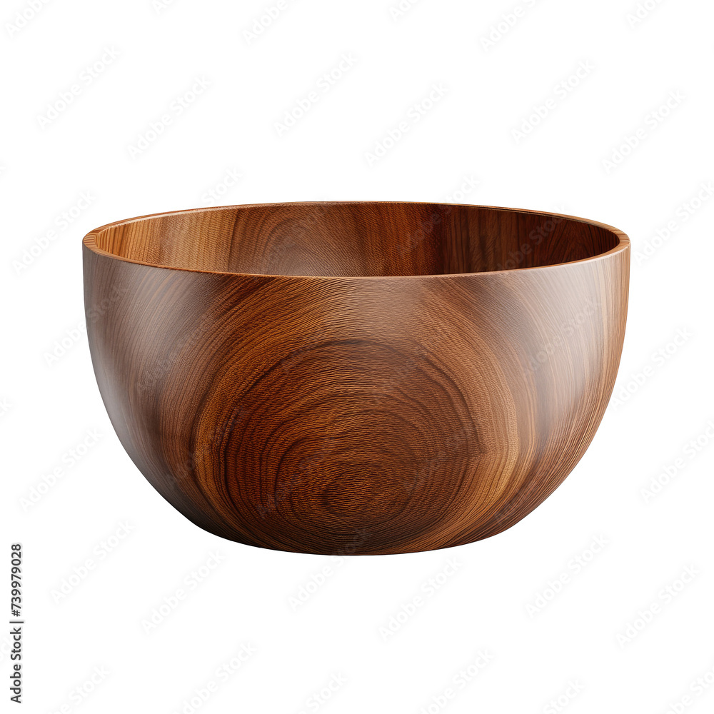 Brown wooden bowl. Isolated on transparent background Brown wooden bowl. Isolated on transparent background