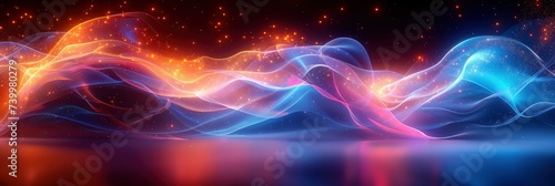 Abstract neon light pattern in bright, vibrant colors, Background Image, Background For Banner