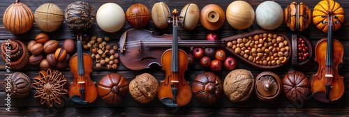 Artistic pattern of different musical genres and instruments, Background Image, Background For Banner
