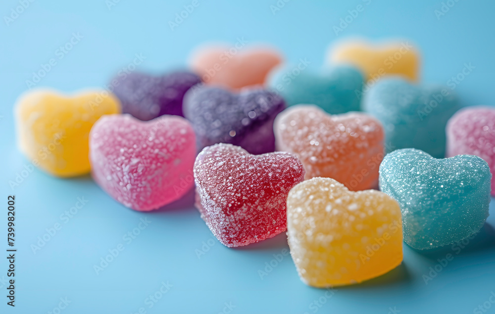 a close up of a fura group of colorful candy hearts a close up of a fura group of colorful candy hearts