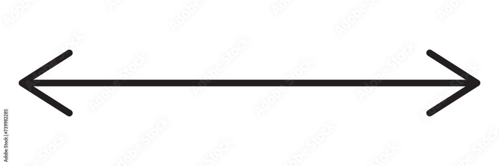 Straight long double vector arrow icon