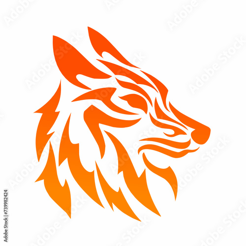 graphic vector illustration of tribal art abstract colored fox head