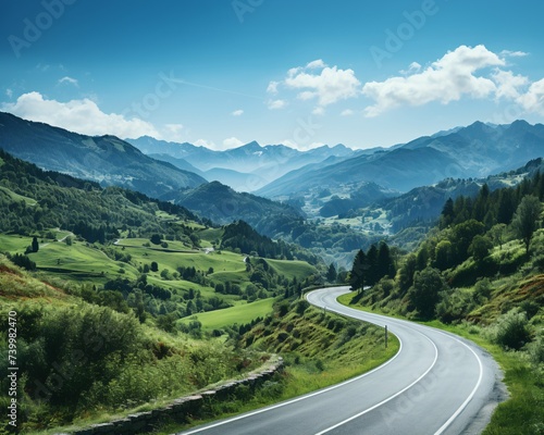 a road going through a valley