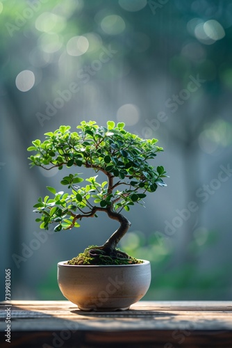 a small bonsai tree in a pot
