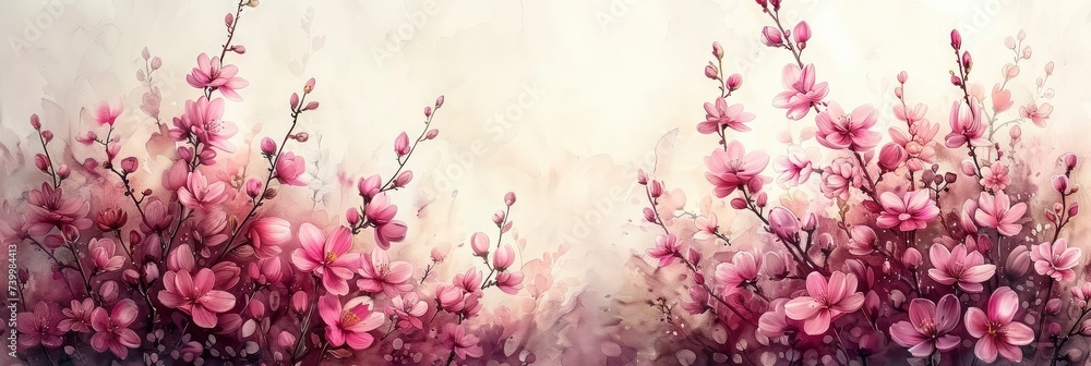 Delicate, pastel, watercolor floral pattern texture, Background Image, Background For Banner