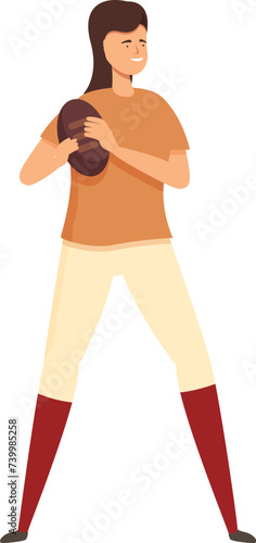 Fast rugby player icon cartoon vector. Sport team game. Happy athlete