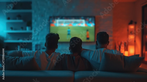 Fans Watching match on led neon lights